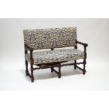 A late Victorian two seater sofa with barley twist supports,