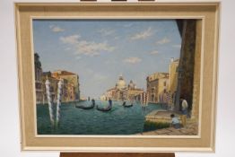 Charles Brooke Farrar (1899-1979), Canale Grande, Oil on board, Signed lower right and dated '53,
