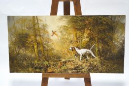 Ferdinand, Pointer dog and pheasant, Oil on canvas, signed lower left, unframed,