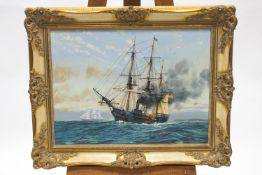 Brian Withams (British 20th century), Steamer Tall Ship, Oil on canvas, signed and dated lower left,