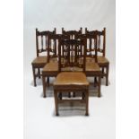 A set of six oak dining chairs, circa 1900,