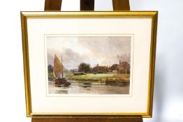 Joseph A Powell Sailing on the river Watercolour Signed lower right 25.5cm x 35.