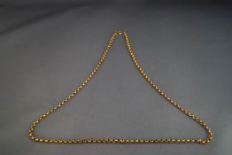 A 9 carat gold chain, of round belcher links, 55 cm long, 12.