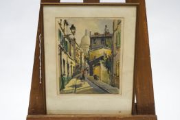 Segine, 20th century, Parisian street scene, Watercolour, Signed lower left, 30cm x 24.