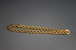 A 9 carat gold bracelet, of hollow links,