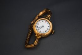 A ladies 9ct gold bracelet watch,