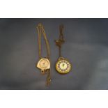 A ladies gilt metal fob watch,