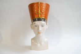 A Rosenthal porcelain bust of Queen Nefertiti, factory marks to base,