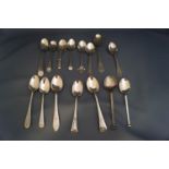 A collection of fifteen silver coffee spoons; 166 g (5.