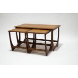 A nest of three G-Plan teak tables, the largest 51cm high x 99cm wide x 50cm deep,