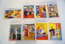 A large quantity of postcards, mainly humorous, including the artists Trow, Bamforth, Davo, McGill,