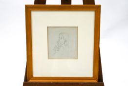 Silvia Baker Hay, Study of a young girl, pencil, Signed and dated 47, 20cm x 17.