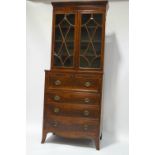 A George IV mahogany secretaire bookcase,