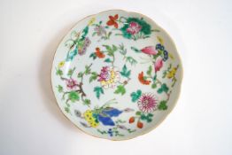 A 19th century Chinese famille rose dish,