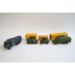 Four Dinky military die cast vehicles, three with boxes, 677 Armoured Command Vehicle,