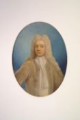 English School, early 18th Century, Portrait of a gentleman, wearing a grey frock coat,