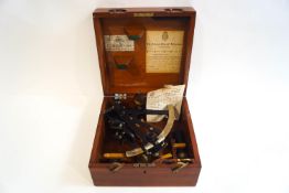 An early 20th century brass marine sextant by E R Watts & Son, London,