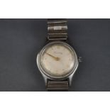 Breitling, a mid-size chrome plated wristwatch, circa 1950,