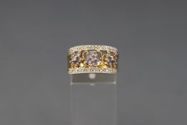 A QVC 9ct gold and gem set ring,