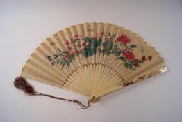 A 1920/30s Japanese shibayama ivory fan,