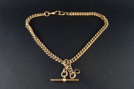 A late Victorian 18ct gold graduated curb link watch chain or 'Albert',