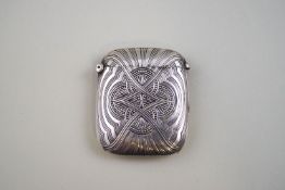An early 20th century French silver vesta case/match safe,