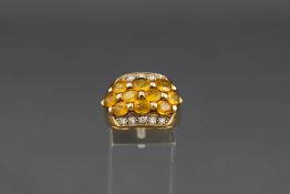 A Gems TV 9ct gold, yellow sapphire and diamond dress ring,