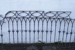 Five Regency iron sections of railings,