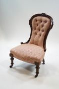A Victorian mahogany show frame nursing chair,