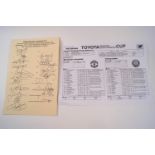 A Manchester United signed 1999 Cup sheet, winners of the Toyota Intercontinental Cup,