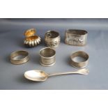 A collection of silver and plated items,