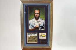 Real Madrid Asia Tour 2003, a signed picture of David Beckham and Ronaldo's signature below,