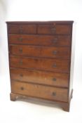 A 19th century mahogany chest of two short over five long drawers, in two sections,