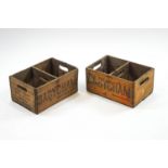 Two wooden Babycham crates,