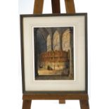 Delamotte, Cathedral interior, watercolour, signed and dated 1858 lower right,