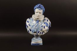 A Delft tin glazed earthenware bust of Napoleon, 17.