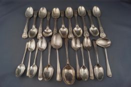 Various Victorian silver teaspoons, comprising; nine Kings pattern, London 1874 by Lias & Lias,