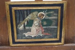 A needlework picture of The Annunciation after Lippi, by Lucy Fenwick, circa 1930,