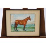 Dorothy Margaret and Elizabeth Mary Alderson, Race Horse in a landscape, Watercolour,