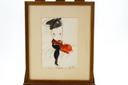 Edward Piper, Undressing, pencil and watercolour, signed and dated 28 XII 81 lower right,