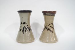 Jeremy Leach (b1941), two Lowerdown pottery stoneware vases of wasted form,