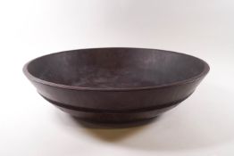 A turned rosewood fruit bowl,