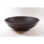 A turned rosewood fruit bowl,