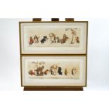 Boris O'Klein, Dirty Dogs of Paris, etchings, hand coloured, each signed and titled in pencil,