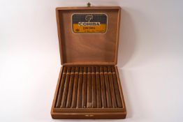 A box of twenty-five Cuban Cohiba Lanceros cigars