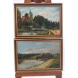 Edwin Stocqueler (1829-1895), landscapes, oil on board, a pair, signed lower right, 30.