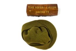 An Army boot brush with brass inlay 'The Royal Green Jackets',