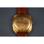 Yema, a 1970's gold-plated oblong wrist watch,