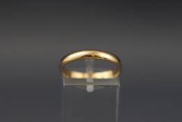 A wedding ring, pricked inside with script initials, '2.11.