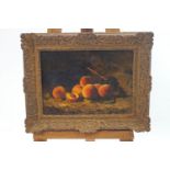 Continental school, 19th century, Still Life of peaches, oil on canvas,